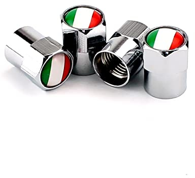 Goliton® Bouchons de valve en métal pour pneu de voiture - Drapeau italien