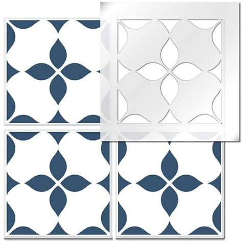 The Stencil Studio Newent Tile Stencil - Floor, Wall or Patio. 1 Layer Single Tile - Half Tile (11170) to fit 23.6 inch Tiles (60 cm). Rotate to Paint Other Half
