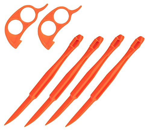 Soft Home Premium Plastic Orange Peeler Lemon Citrus Peel Cutter Vegetable Slicer Fruit Tools (Long Handle Type Orange 4 Pack; Mouse Type orange 2 Pack)
