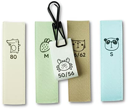 Größenlabel zum Einnähen, Textiletiketten handmade, Kleidergrößen für genähte Kinderkleidung, Größenetiketten für Handgemachtes zum Annähen - Motiv, Größe & Farbe wählbar - personalisiert