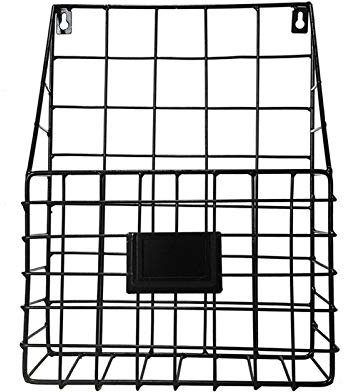 Schreibtisch Briefablage Dokumentenablage Hanging File Rack Wandmontierte Gitter Hanging Rack Zeitungsmagazin-Datei Eisen Aufbewahrungskorb for Zuhause, Büro (Schwarz, Weiß) Dokumentenablage (Color :