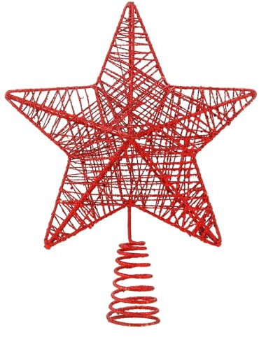 Punta para árbol de Navidad y decoración para árbol de Navidad, punta ideal para el árbol de Navidad (rojo, 1 unidad)
