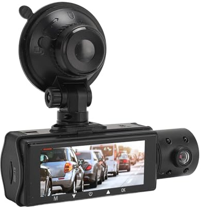 Caméra de Voiture Avant et Arrière 1080P Vision Nocturne, Dash Cam Triplée avec Mode Parking 24H, Détection de Mouvement G-Senseur, Enregistreur Grand Angle