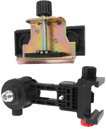 Staffa Regolabile Magnetica a L con Base Girevole e Clip per Montaggio su Parete o Soffitto, Adattatore Universale per Livella e Strumenti di Misura, Accessorio Flessibile per Fissaggio