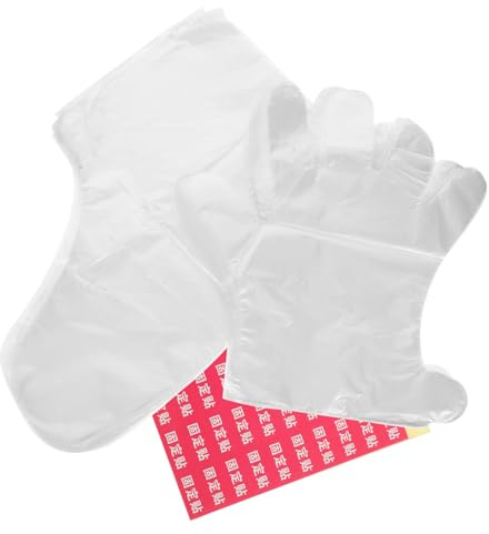 MUSISALY Tragbare Fuß und Handpeelinghandschuhe aus Wasserdichtem Material Einweg Fußmasken für Haushalt Atmungsaktive Feuchtigkeitshandschuhe zur Hornhautpflege Zufälliger Stil