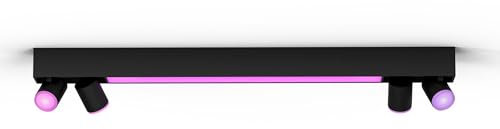 Philips Hue White & Color Ambiance Centris 4-Light, dimmable, 16 Million Colours, app-controllable, Amazon Alexa Compatible, Black.