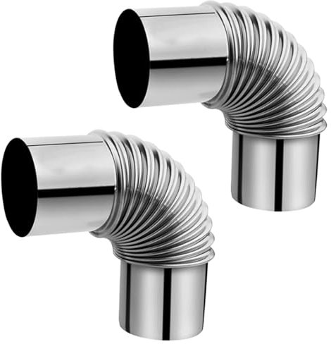 90°-Rohrbogen Ø 60 mm, Ofenrohrbogen Aus Edelstahl 304, Hitzebeständiges Rauchrohr for Öfen, Edelstahl-Kaminrohrbogen(2pcs)