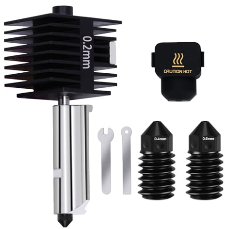 LANKEGU Upgrade Hotend Kit für Bambu Lab A2L/A1/A1 Mini, Hot End Baugruppe 0,2/0,4/0,6 mm Düse aus gehärtetem Stahl und Silikonsocke für Bambu Lab 3DDruckerteil
