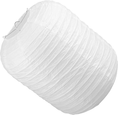 Weiße Papierlaterne Lampenschirm Faltbar aus Papier und Eisen | Dekorativ für Party und Schlafzimmer, Platzsparend Verstaubar, Schützt Augen und Leuchte vor Flecken