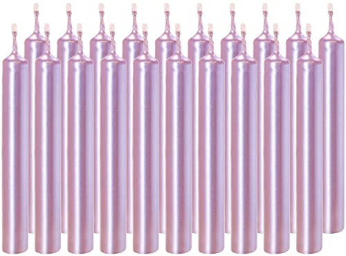 BRUBAKER 20er Pack Geburtstagskerzen Flieder 9,5 cm | Kleine Spitzkerzen für Geburtstag, Magie, Rituale oder Partydekoration - Dekokerzen mit 1,25 cm Durchmesser - Stabkerzen