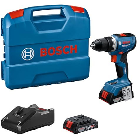 Bosch Professional 18V System Akku-Bohrschrauber GSR 18V-65 (bürstenloser Motor, inkl 2x Akku GBA 18V 2.0Ah, Ladegerät GAL 18V-20, L-Case)