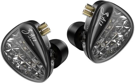 KINBOOFI KZ ZA12 trådbundna hörlurar, 2DD och 4BA Hybrid IEM-hörlurar, stark bas i öronhörlurar, stereoljud öronsnäckor med 3,5 mm uttag, ljudisolerande headset, hög känslighet i öronskärmar