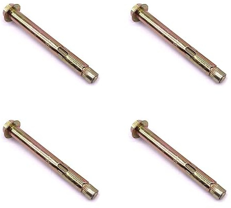 M6*80MM Expansion Bolts in 4 Packs,Expansion Screw Bolts,Expansion Anchor Bolts,Hex Nut Expansion Sleeve,Carbon Steel Hex Expansion Screws for Concrete,Masonryand Brick Wall