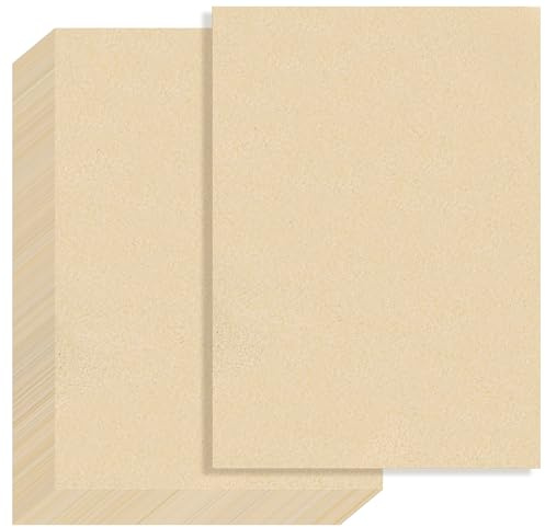 200 Sheets Old Age Parchment Paper 8.5” x 11” Letter Size Double Side Printing Paper Standard Card Stock Thick Vintage Paper Old Gold Parchment