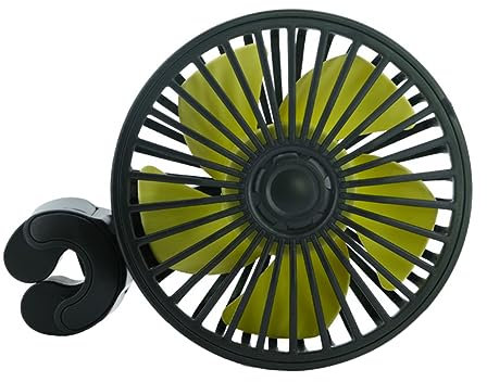 UKCOCO Ventilateur de Voiture Noir Pliable en Abs Prise Usb, Ventilateur de Refroidissement Arrière Pratique pour Circulation D'air en Voiture