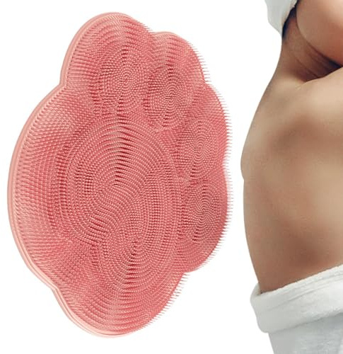 Bakre tvättmaskinsdyna, bakre skrubb massagekudde, silikonduschfot och bakre skrubber, borstbricka med halkfri underkopp, pea-borttagare