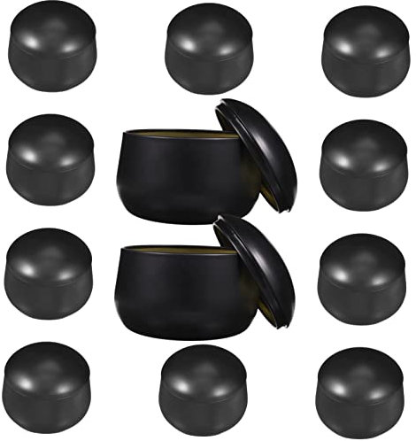 LIFKOME 12stücke Teiliges Leere Kerzendosen Deckel Duftkerzengläser Quadratische Kerzenbehälter Für Diy Kerzenherstellung Vielseitig Nutzbare Aufbewahrungsdosen Für Schmuck Knöpfe Tee Leic