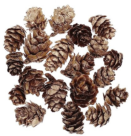 HOLIDYOYO Künstliche Tannenzapfen Holz Material Weihnachtsdeko Selbstgemacht Zubehör 20 Stück Simulierte Zapfen Für Festliche Bastelbedarf