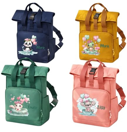 wolga-kreativ Personalisierter Kita Rucksack Mädchen und Jungen – Kindergartenrucksack mit Namen –Turnbeutel Set optional – Kindertasche Kita