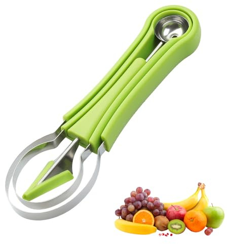 Ziyonix 4 In 1 Scavino per Frutta Paletta per Frutta Tagliafrutta Acciaio Inox Frutta Coltello da Intaglio Frutta Scooper Strumenti per Intagliare la Frutta per Decorare Frutta in Cucina