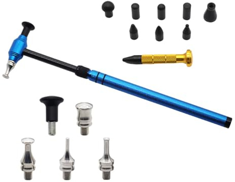 WATERBELINE Juego de martillo y bolígrafo para reparación de carrocería de coche, adecuado para trabajos de carrocería sin problemas, fijación rápida, restauración de aluminio