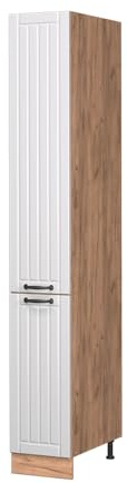 Vicco Apothekerschrank Fame-Line, Weiß Landhaus, 30 cm | MDF-Front · Metall-Vollauszüge · Höhenverstellbare Füße · Metallgriffe · ✓ Frei kombinierbar