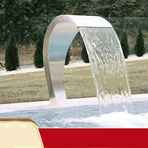 XDAWQP Fontana a Cascata per Piscine, laghetti da Giardino, Esterni, con Effetti di Luce Colorati e Decorazioni