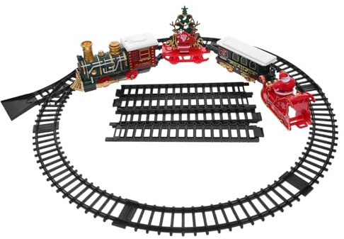 UPKOCH Trenino Giocattolo Elettrico con Luci e Musica di Treno Natalizio Vintage per Ragazzo Ragazza Locomotiva D’epoca per Decorazione Festiva