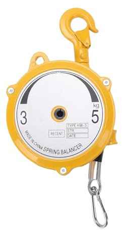 TIKATARER Équilibreur à Ressort, équilibreur d'outil à Ressort Rétractable Autobloquant à Roulement de 3 à 5 Kg, Rétracteur d'équipement de Maintien Suspendu à Câble Métallique de 1,9 M