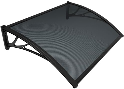 VOUNOT® Auvent de Porte d'entrée Toit Marquise en Polycarbonate Porte Résistante Toit Abri Protection Contre La Pluie et UV 100x80cm Anthracite