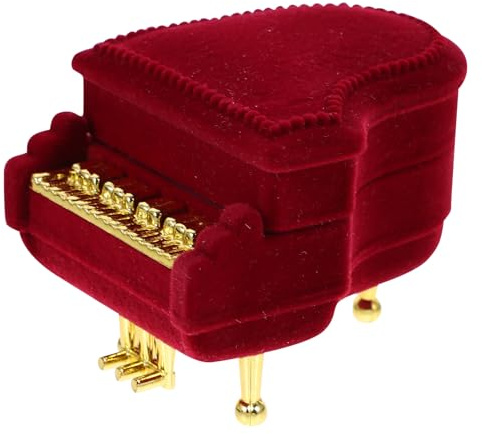 Housoutil Caja para Anillos y Pendientes de Terciopelo Diseño Elegante para Almacenamiento y Obsequio en Bodas y San Valentín