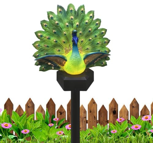 Estatua Solar De Pájaro Para Jardín Luz Decorativa Solar Impermeable