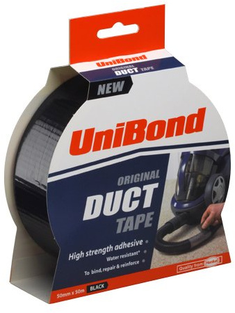 UniBond 1667761 Original Duct Tape High Strength Adhesive - 50 mm x 50 m, Black