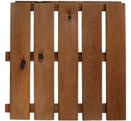 4 Stück Terrassenfliese Kiefer braun imprägniert 50x50x3,2cm Holzfliese Balkonfliese Fliese Terrasse