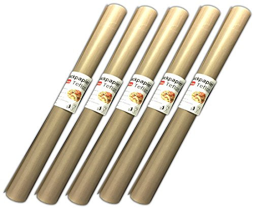 HAC24 5X Dauerbackfolie zuschneidbar Backpapier 33x40cm Backfolie Dauerbackpapier