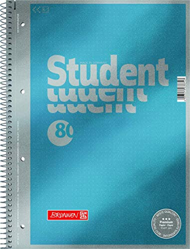 BRUNNEN Collegeblock Premium Student | A4, punktiert, 80 Blatt, blau