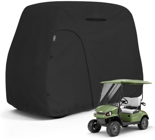 Explore Land 600D wasserdichte Golfwagen-Abdeckung, universell passend für die meisten Marken 2 Beifahrerwagen