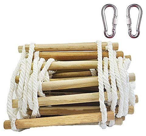 ZXLLAFT-SW Holz Multifunktions, Notausgang Fluchtleiter, Strickleiter, Rettungsleiter, Notarbeit.,8M=26.3FT