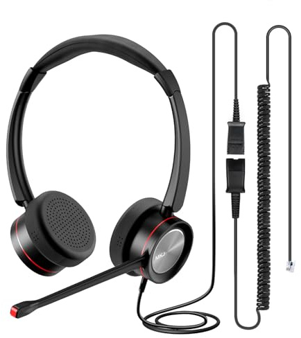 MKJ RJ9 telefonheadset för Cisco-telefon trådbundna hörlurar med mikrofon brusreducerande Dual Ear Call Center-headset med mikrofon för Cisco 7821 7841 7941G 7942G 7945G 7975G 8841 8865 9975
