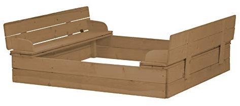 roba Sabbiera richiudibile con due panchine, in legno massello tek, resistente alle intemperie