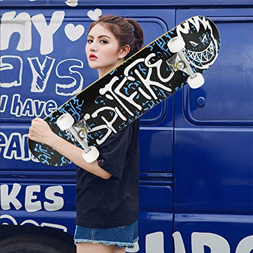 Supfine Skateboard Deck Complet - Planche À roulettes -Motif de Lettre pour Unisex, Carbone ABCE-7 Planche Skateboard, Roue Silencieuse