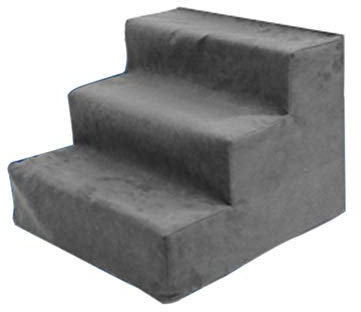SHINROAD Escalera de 3 pasos para perros y mascotas, rampa de interior, plegable, portátil, para cachorro, gato, escalera, con esponja, escalera, 4 colores, gris