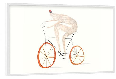 artboxONE Poster mit weißem Rahmen 60x40 cm Abstrakt Trudeiskrude - Radsport - Bild Fahrrad abstrakt Bike