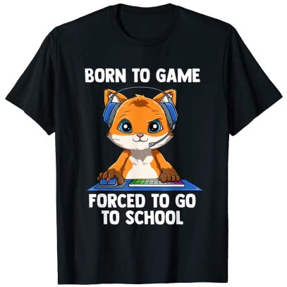 Born To Game - Video Gamer Fox - Jeux sur ordinateur T-Shirt
