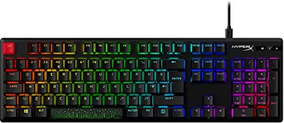 HyperX Alloy Origins PBT – Mechanical Gaming Keyboard, PBT Keycaps, RGB, HyperX Mechanical Switches, Compact, Portable, Durable Aluminium Body, Adjustable Feet