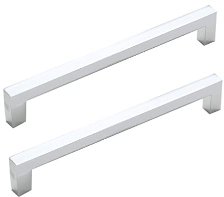 moaupr 2 pièces poignées de meubles en alliage d'aluminium tiroir poignée de porte tube carré armoire tirer tige boutons boutons de porte poignées de cuisine, vis incluses(Hole distance 192mm)