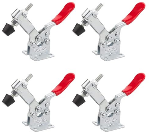 Push Pull Action Handwerkzeug, Clamp Waagrechtspanner, Horizontal Toggle Clamp, 4 Stück Kniehebelspanner Schnellspanner, Einstellbar Kniehebelspanner Horizontal, für Zimmerei, Schweißen, Butyeak