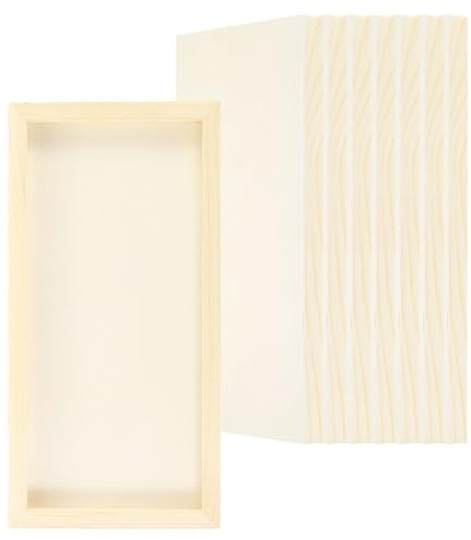 PATIKIL 6x12 Panels Board, 8 Pack Unfinished Square Wood Canvas Panel for DIY Craft Painting Use, Wood Color