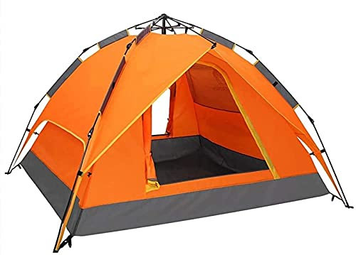 RajoNN Campingzelt Doppelschichtige Pop-Up-Zelte für 3 bis 4 Personen |Wasserdichtes Camping-Kuppelzelt mit 2 Türen, belüftetem Netzfenster für Wandercamping