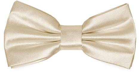 Ladeheid Kinder Jungen Fliege - Vorgebunden, Einstellbares Band, Glänzendes Design, Ideal für Hochzeit, Geburtstag, Einschulung - Strapazierfähig & Stilvoll BKS (10cm x 5cm, Beige)